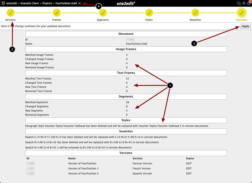 Step: Overview and summary of changes